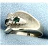 Image 2 : White Sapphire, Tourmaline, & Lab Emerald Ring