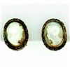 Image 1 : Vintage Sterling Silver Cameo Clip-On Earrings