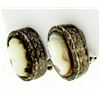 Image 2 : Vintage Sterling Silver Cameo Clip-On Earrings