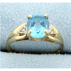 2.5ct Blue Topaz & Diamond Ring