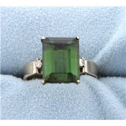 4 ct Diopside and Diamond Ring