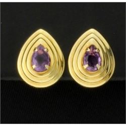 Pear Shape Amethyst Earrings