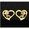 Image 1 : Heart with Rose Earrings