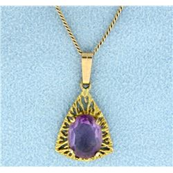 2.5ct Amethyst Pendant & Chain