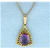 Image 1 : 2.5ct Amethyst Pendant & Chain