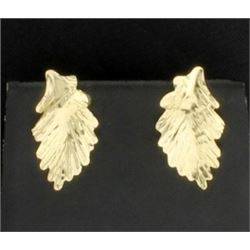 14K Leaf Earrings