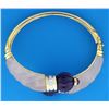 Image 1 : Custom 18k gold bracelet with Diamonds, Amethyst, and Cabochon Rubies