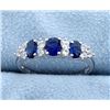 Image 1 : Sterling silver ring with Lab Sapphire