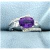 Image 1 : Modern Amethyst Gemstone Ring in Sterling Silver