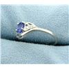 Image 2 : 1/2 ct Tanzanite and Diamond Sterling Silver Ring