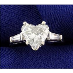 3.35 ct TW Heart Diamond Ring In Platinum