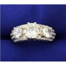Antique 4.5 CT Total Weight Diamond Ring in Platinum