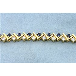 Elegant Sapphire and Diamond Bracelet