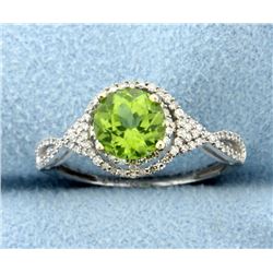 Peridot & Diamond Ring