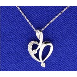Diamond Heart pendant with chain