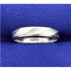 Platinum Band Ring with colored stones in band