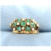 Image 1 : Vintage Emerald & Diamond 14k Yellow Gold Ring