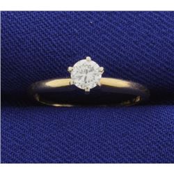 1/4 Carat Diamond Brilliant Solitaire Ring in 14k Yellow Gold