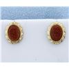 Image 1 : Goldstone Bezel Set into 14K Gold Earrings