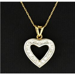 10K Diamond Heart Pendant