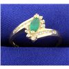 Image 1 : Emerald & Diamond 14K Ring