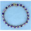 Image 1 : Amethyst Heart and Diamond Line Bracelet