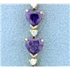 Image 2 : Amethyst Heart and Diamond Line Bracelet