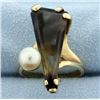 Image 1 : Smoky Quartz and Pearl Ring