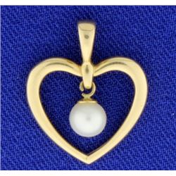 Heart Pendant with Pearl and chain