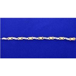 14k Yellow and White Gold Diamond Bracelet.