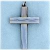 Image 1 : Sterling Silver & Marble Cross Pendant