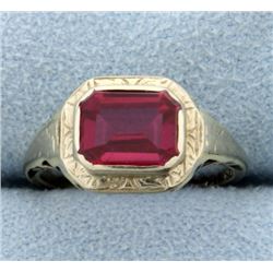 Vintage Ring with Synthetic Ruby