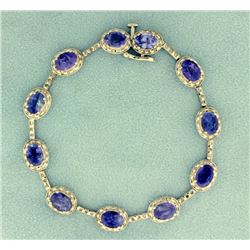 11ct Total Weight Tanzanite & Diamond Bracelet
