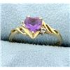 Image 1 : Heart Amethyst & Diamond Ring
