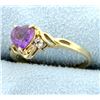 Image 2 : Heart Amethyst & Diamond Ring