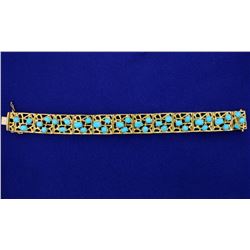 18K Gold and Turquoise Bracelet