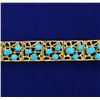 Image 2 : 18K Gold and Turquoise Bracelet