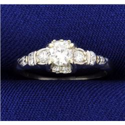 Platinum .45ct Total Weight Diamond Ring