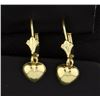 Image 1 : 14K Hollow Dangle Heart Earrings