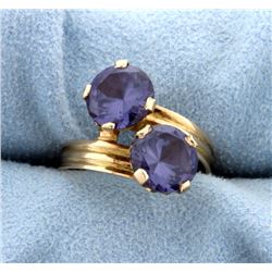 4ct Total Weight Blue Spinel Ring