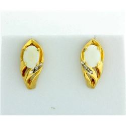 Opal and Diamond Earrings