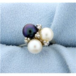 Pearl and Diamond Ring