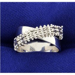 Criss Cross Ring in 14K White Gold