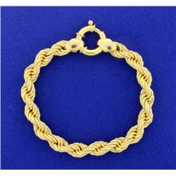 7 3/4 Inch 18K Thick Rope Bracelet