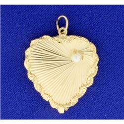 Heart Charm or Pendant with Pearl