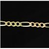 Image 1 : 19 Inch Italian Made Rose, White, and Yellow Figaro Chain