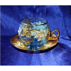 Murano Glass Gold Leaf Cup & Saucer