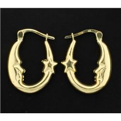 Moon & Star Hoop Earrings
