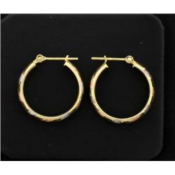 Rose, White, & Yellow Gold Hoop Earrings