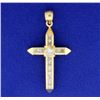 Image 1 : Gold Cross Pendant with CZs